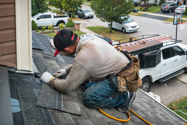 Professional Roofing technician working in Hallwood, VA